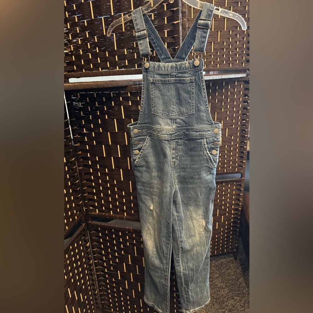 Cat & Jack Blue Straight Stretch Overalls Size M 8
